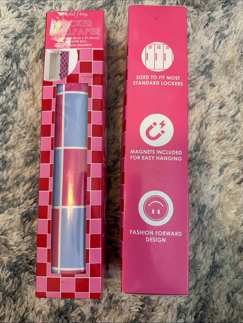 Kohl's Pink Checker Locker Wallpaper Roll